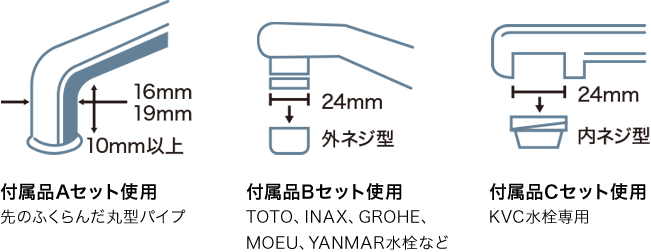 取り付け可能な蛇口